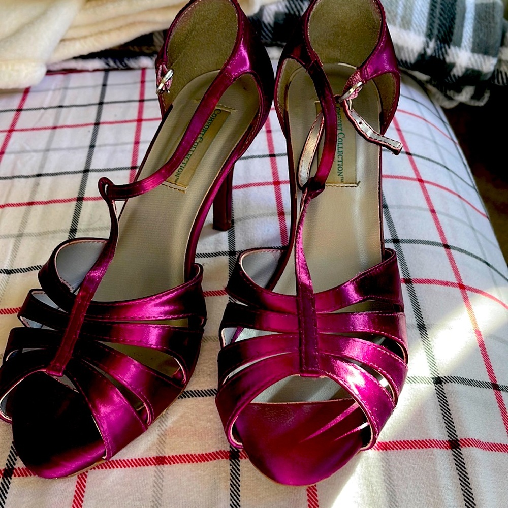 Size 9 White Satin but Dyed purple
